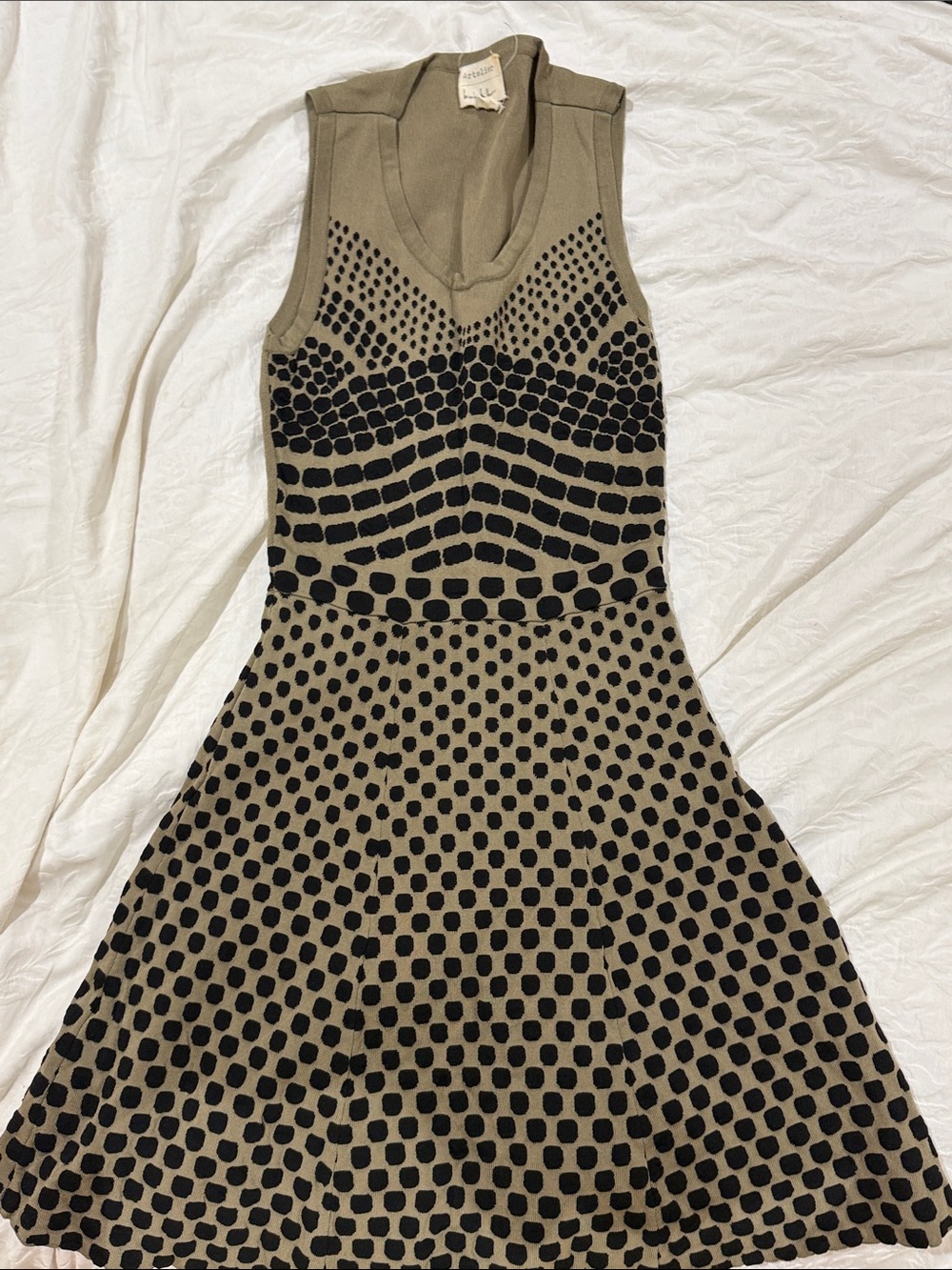 Artelier By Nicole Miller Sleeveless Polka Dot Fit & Flare Dress